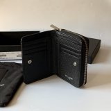 Inspired Saint Laurent monogram compact zip around black wallet