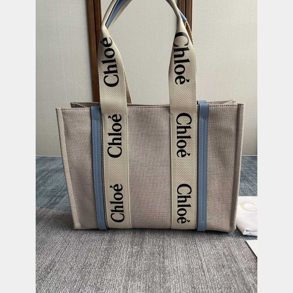 Designer Quality Chloe Woody Tote Bag in Cotton Canvas 36CM