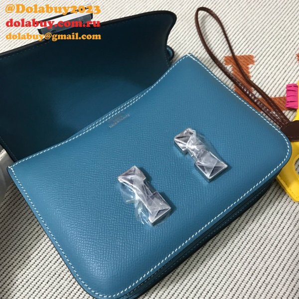 Hermes Constance Bag 18cm Epsom Leather Blue UK