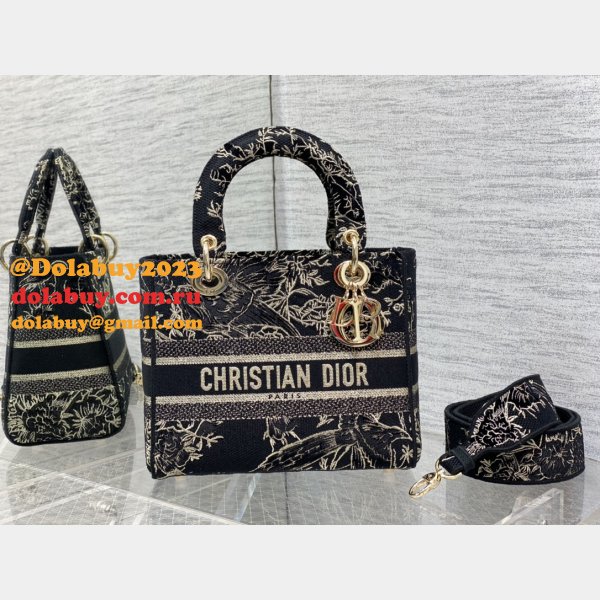 Perfect 1:1 Christian Dior 7 Stars Lady Best 24CM Black Bag