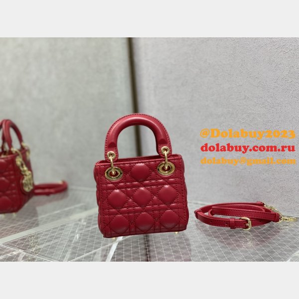 Luxury Fashion Dior Micro Lady 1:1 Mirror 12CM Bag