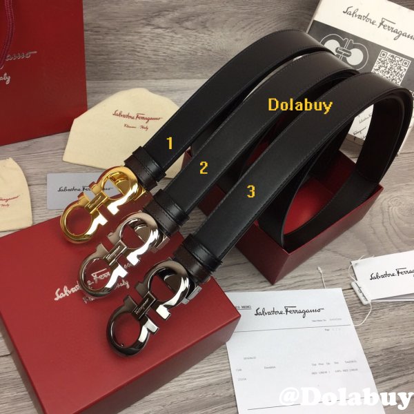 Copy Designer Salvatore Ferragamo 35 mm Black Belts