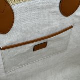 Gucci Copy Straw-effect Tote 779666 Beige Fabric Bag