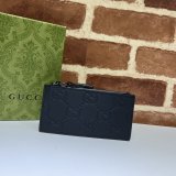 GG Replcia Gucci 771314/771315/780403 Rubber-effect Zip Card Case Wallet UK