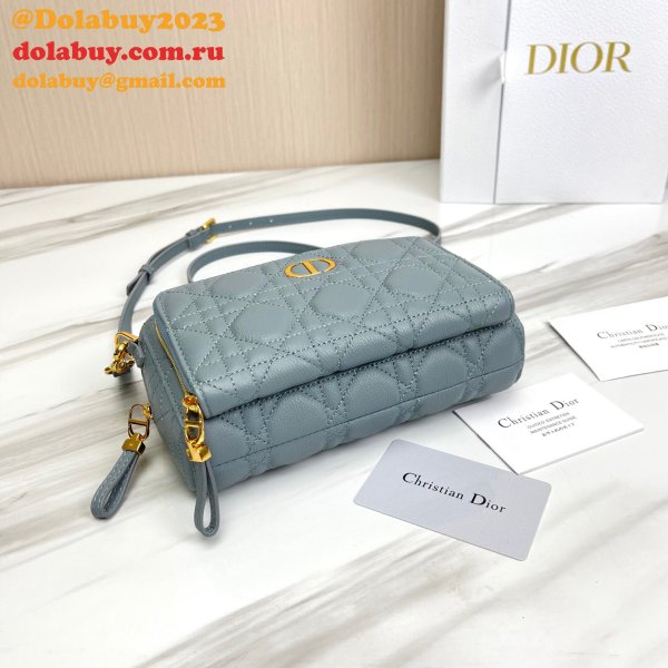 High Quality Dior Caro Bag Brown Supple Cannage Calfskin Fashion