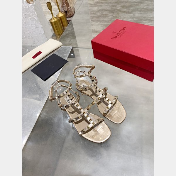 Copy VALENTINO ROCKSTUD FLAT CALFSKIN SANDAL WITH STRAPS