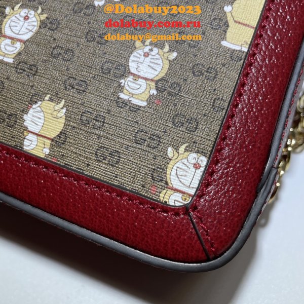 Luxury 1:1 Mirror Gucci 655596 Doraemon X Red Bag