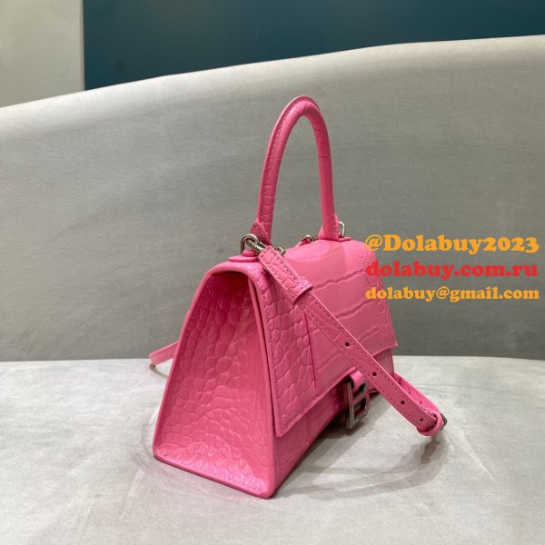 Balenciaga Cheap Women's Hourglass S top handle bag Pink