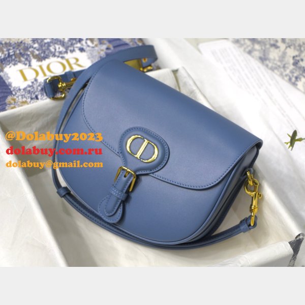 Luxury High Quality Dior Bobby Bag Blue Box Calfskin