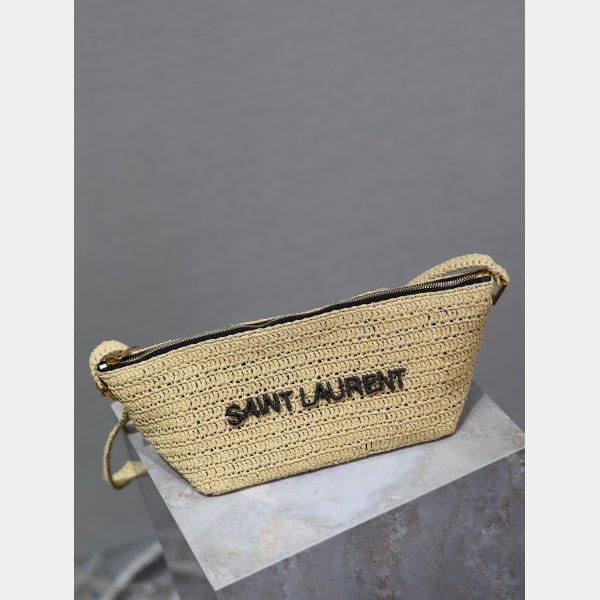 Knockoff SAINT LAURENT Raffia woven Crossbody bag 667490