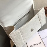 Knockoff Balenciaga White Hourglass Leather Top Handle Bag