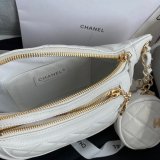 Copy CC High Quality Calfskin Waist AS1077 White Bag