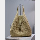 Luxury YSL I CARE 698651 raffia weaving shopping Y bag