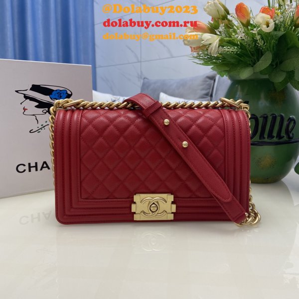 Perfect CC Le Boy Flap Bag caviar leather 25CM