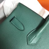 Hermes Birkin 35cm Togo leather Handbags Green High Quality bag