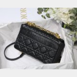 Copy Dior Caro 20cm Bag Black Supple Cannage Calfskin