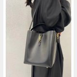 Le 37 In Shiny Leather Hobo Buckets 742828 Fake Saint Laurent Bag