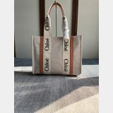 Designer Quality Chloe Woody Tote Bag in Cotton Canvas 36CM