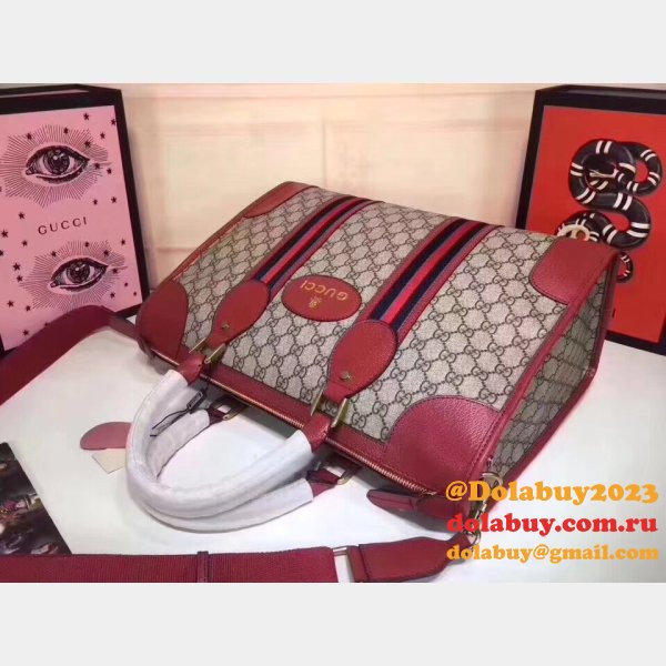 AAA+ 459311 GUCCI Shoulder Hand Boston Brown Red Bag