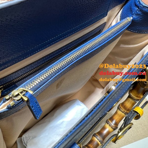 Wholesale Gucci Diana tote bag 678842 blue/black leather from china