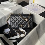 Duplicate AS4967 Classic Flap Luxury 7 Star Black/White Bags