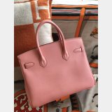 Hermes Birkin Epsom leather Handbags Pink Silver Knockoff