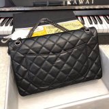 7 Star CC Luxury Lambskin Leather Shoulder Perfect 28CM Black Bag