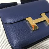 Hermes Constance Bag 18cm Epsom Leather dark blue Wholesale