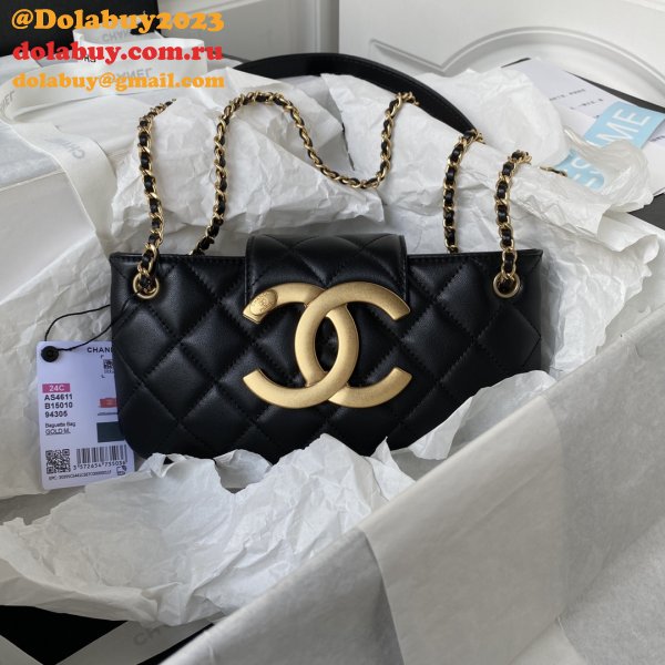 AAA+ 1:1 Mirror AS4611 Baguette Black Bags Online Sale