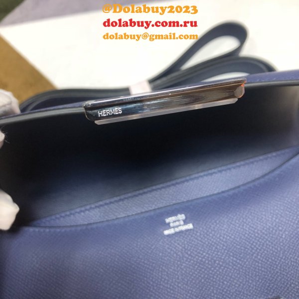 Hermes Constance Bag 23cm Epsom Leather dark blue Duplicate