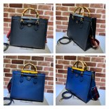 Wholesale Gucci Diana tote bag 678842 blue/black leather from china