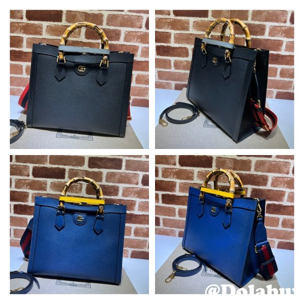 Wholesale Gucci Diana tote bag 678842 blue/black leather from china