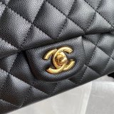 CC Designer 25.5CM Classic Flap Bag Caviar Leather Black A01112