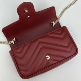 Gucci AAA+ Rosso Ancora GG Marmont Red Matelassé Chevron 476433/446744/443497 Bag