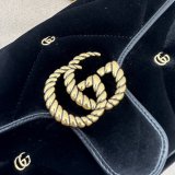 Black Velvet 443497 Gucci GG Marmont Matelassé Shilder 1:1 Mirror Bag