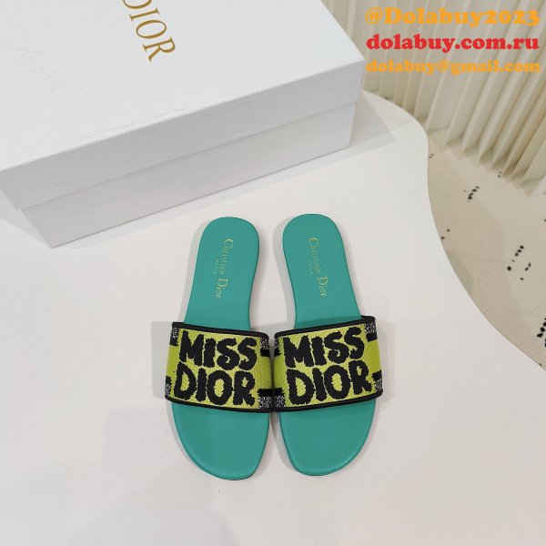 Replica MISS DIOR Flat Slipper DWAY SLIDE