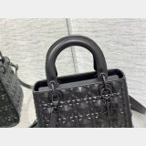 Christian Lady Dior 24cm AAA+ 1:1 Mirror Top Quality Black Bag