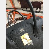 Hermes Birkin Epsom leather Handbags Black Golden Cheap