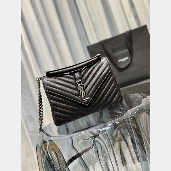 YSL 1:1 Mirror 392737 College Medium Chain Bag in Matelassé Leather