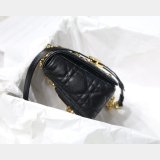 Copy Dior Caro 20cm Bag Black Supple Cannage Calfskin