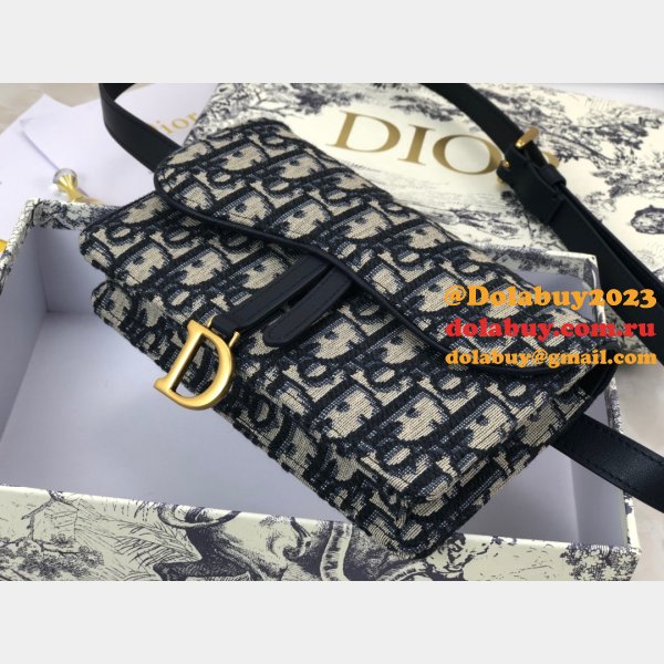 Best Dior Oblique Saddle Belt Bests Bag Blue