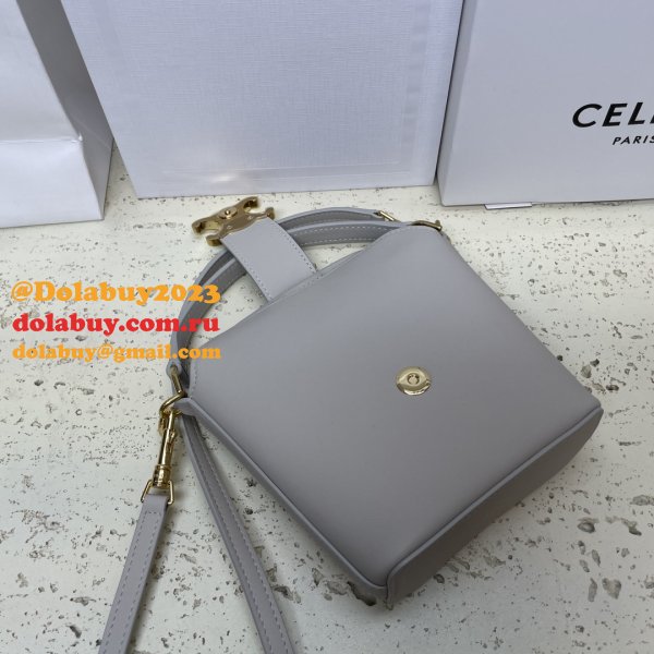 Duplicate Celine 10K943 Bucket Triomphe Smooth Designer Bag