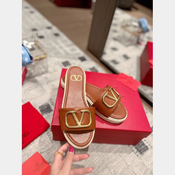 Fashion Valentino VLOGO SIGNATURE SLIDE SANDAL