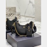 1:1 Clone Prada Fake Handbags Outlet Leather Hobo Re-Edition Online