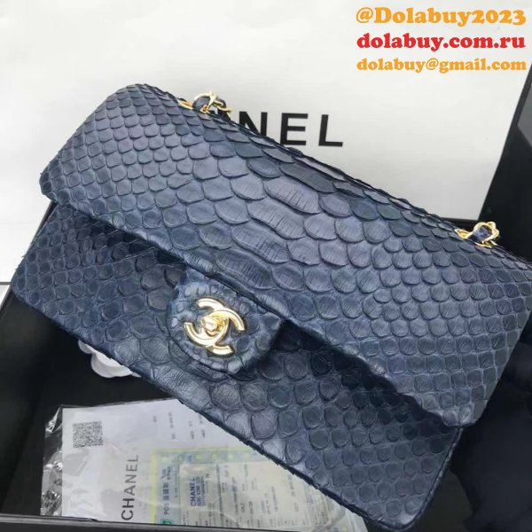 Luxury CC flap snake skin Perfect classical handbag 25.5cm