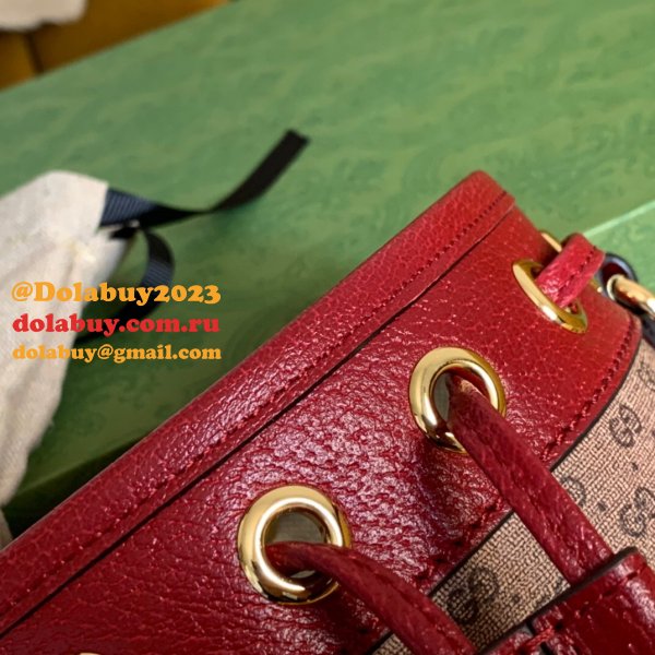 High Quality 647801 Doraemon x Gucci mini bucket red leather bag Luxury