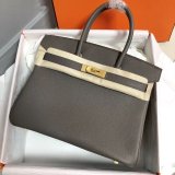 Hermes Birkin 35cm Togo leather Handbags Dark Grey Top Quality