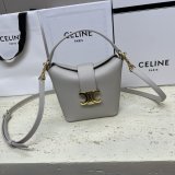 Duplicate Celine 10K943 Bucket Triomphe Smooth Designer Bag