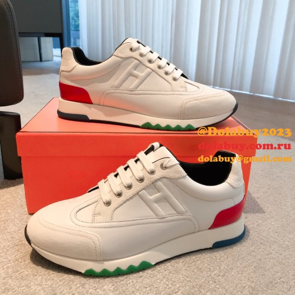 Wholesale Sneakers Leer Wit Hermes 1:1 Mirror Shoes