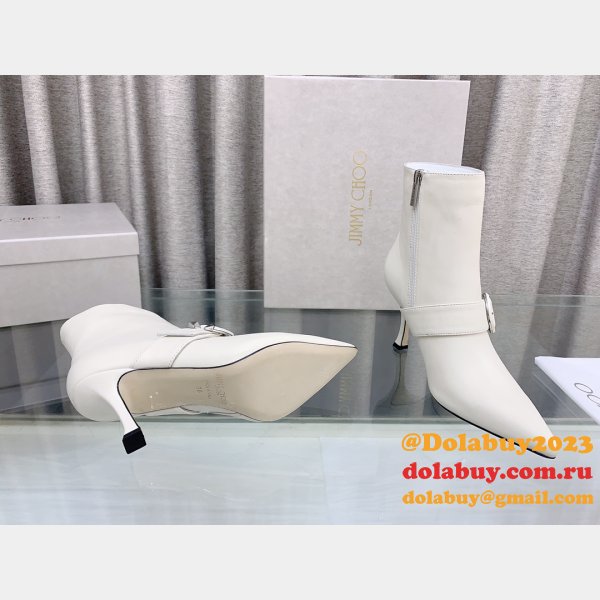 Duplicate Jimmy Choo C Buckle High Heel Ankle Designer Boots